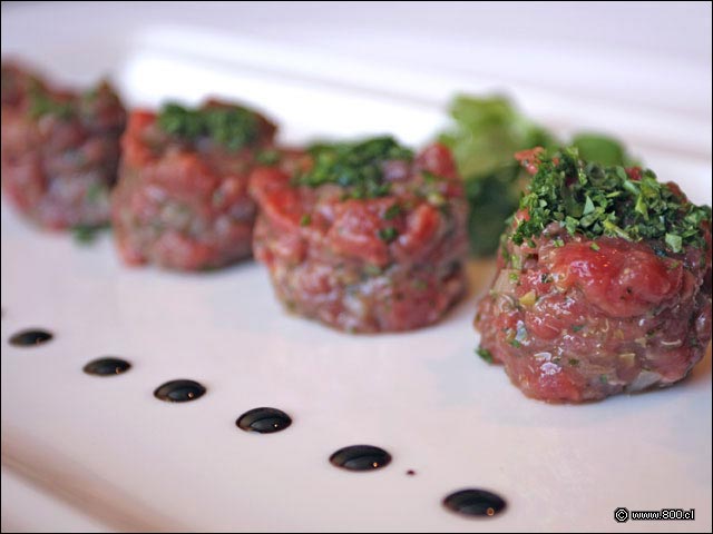 Primer plano de Degustacin de Steak Tartar - Entre Ros (Rengo)