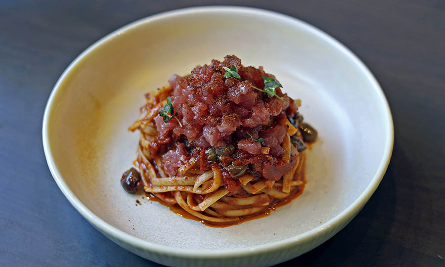 Pasta Spaghetti a la puttanesca  - Buriana Ristorante