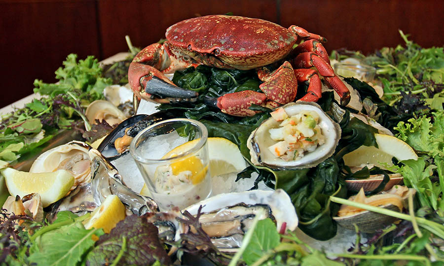 La barra de mariscos frescos