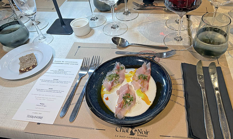 La cena de maridaje del lanzamiento en ele restaurante Chat Noir