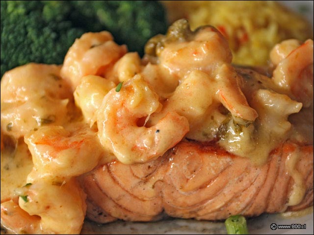 Salsa de camarones en Shrimp & Salmon Piccata - Tony Romas (Parque Arauco)