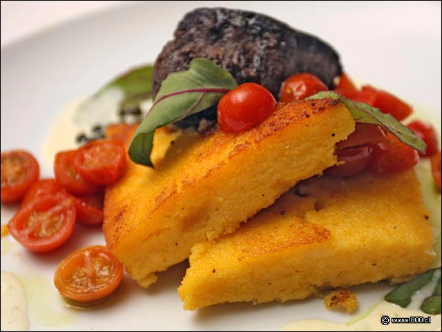 Polenta Grillada, el acompaamiento del Filete con Salsa de Pimienta - Bonaparte