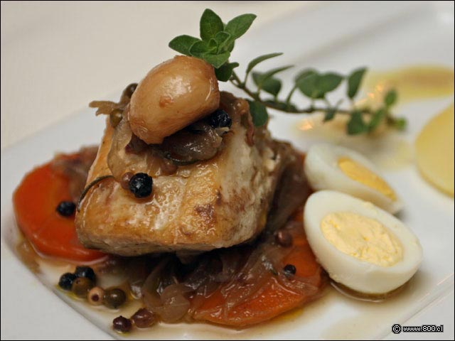 Primer plano de Corvina en Escabeche del restaurante Caf Turri - Caf Turri