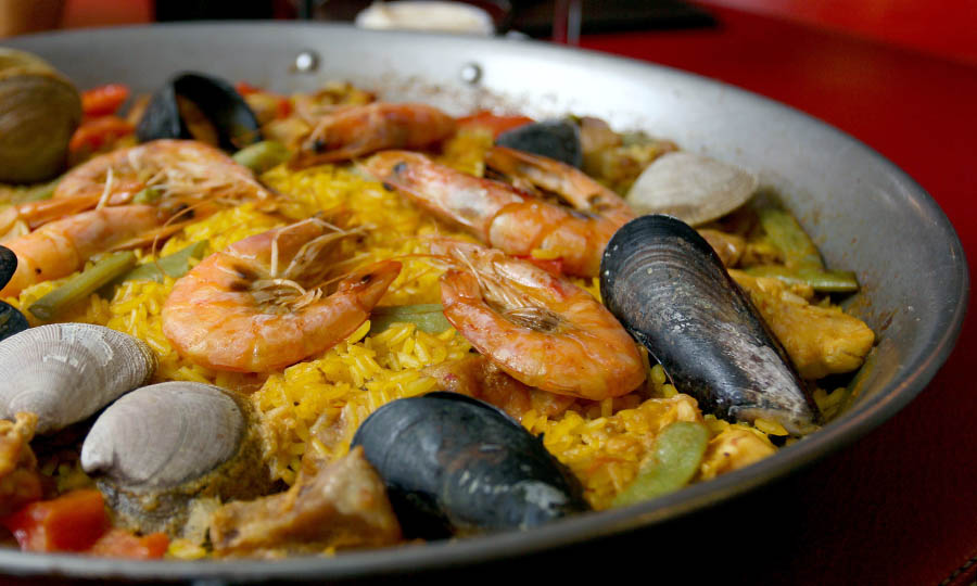 La famosa Paella de Mariscos de Cristobal