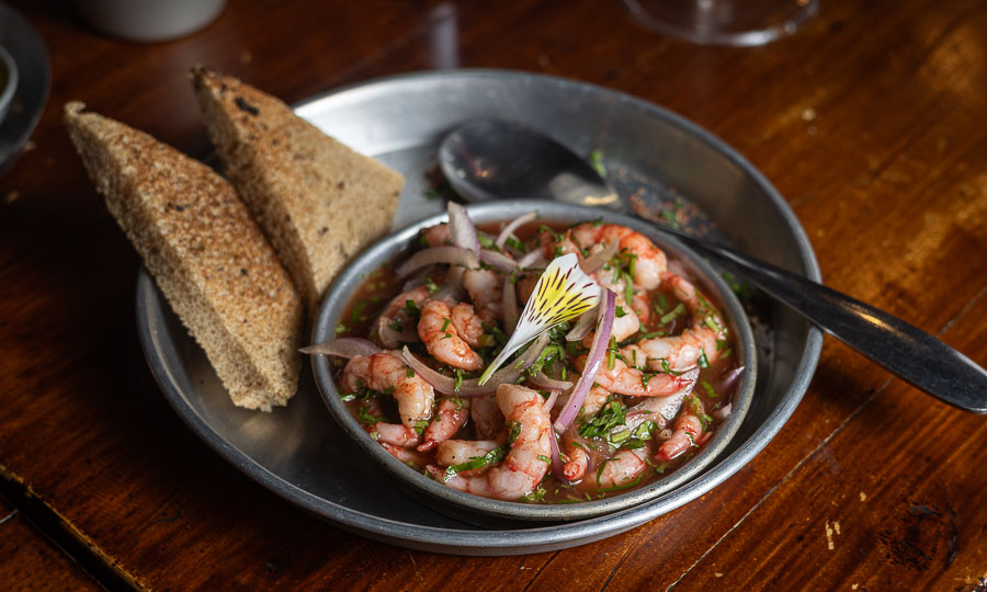 Extraordinario Ceviche de camarn chileno