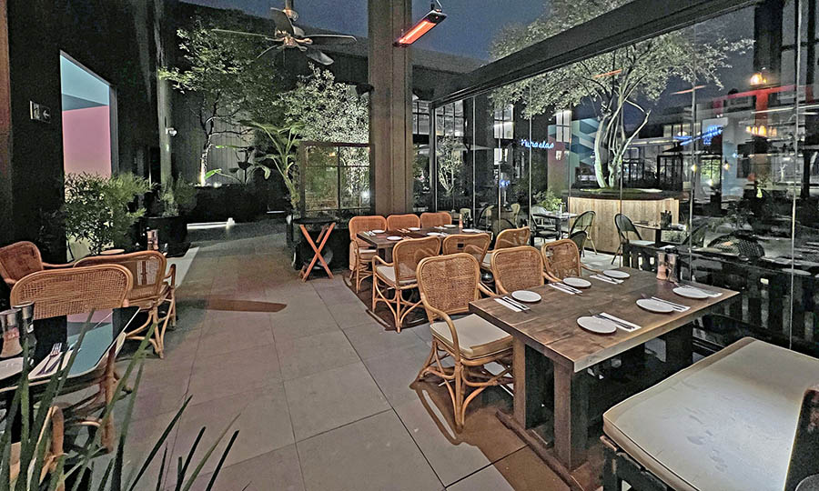 Las terrazas contiguas al restaurante Carmine