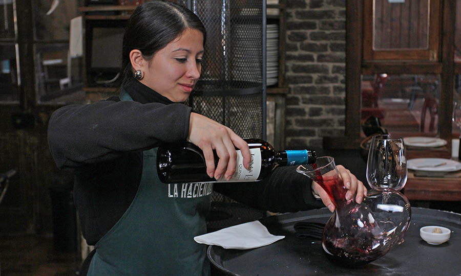 El servicio de vinos