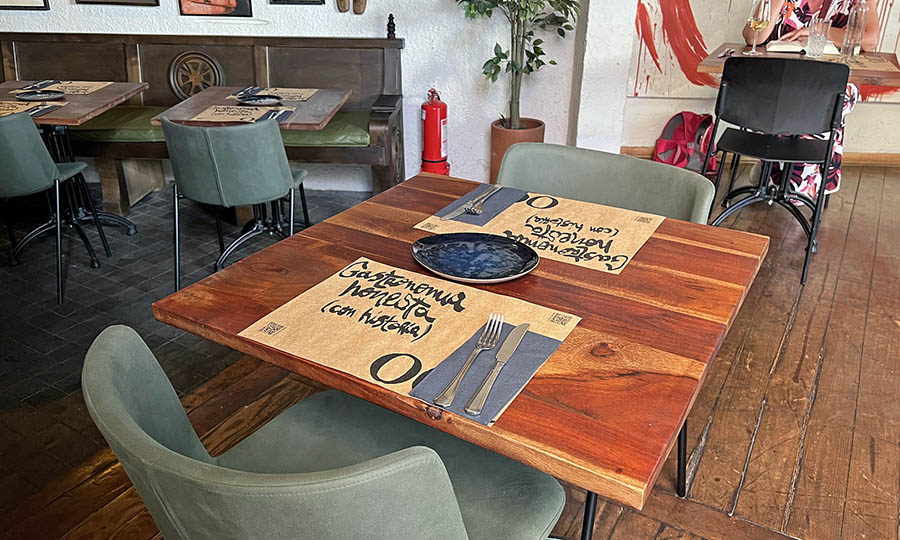 Detalles en el restaurante Oda Santiago de Lastarria