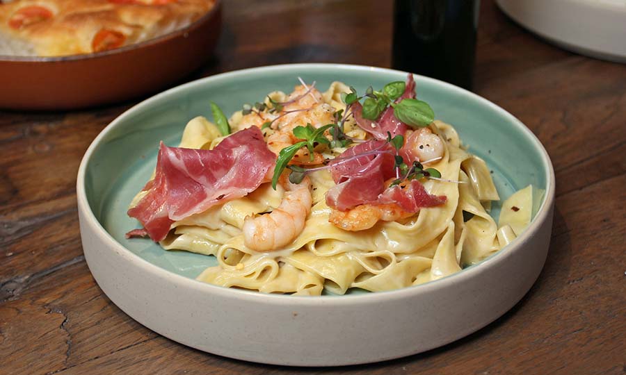 Pappardelle de langostino y jam�n prosciutto