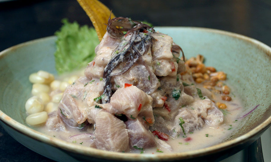 Un buen Ceviche peruano tradicional de reineta - Machu Picchu Providencia