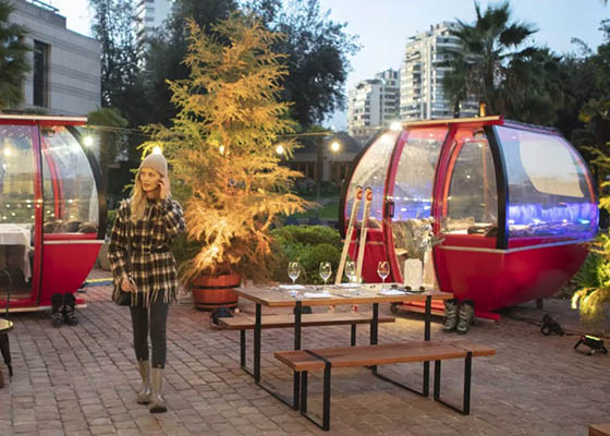 MO Apr�s Ski, las nuevas cabinas de invierno en el Atrium del Mandarin Oriental, Santiago