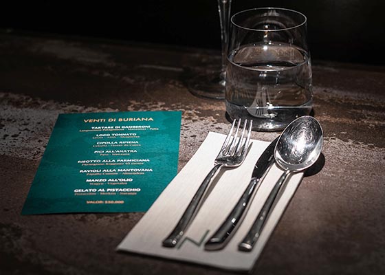 Ciclo de Cenas ''Venti di Buriana'' de 8 tiempos en la barra del restaurante Buriana