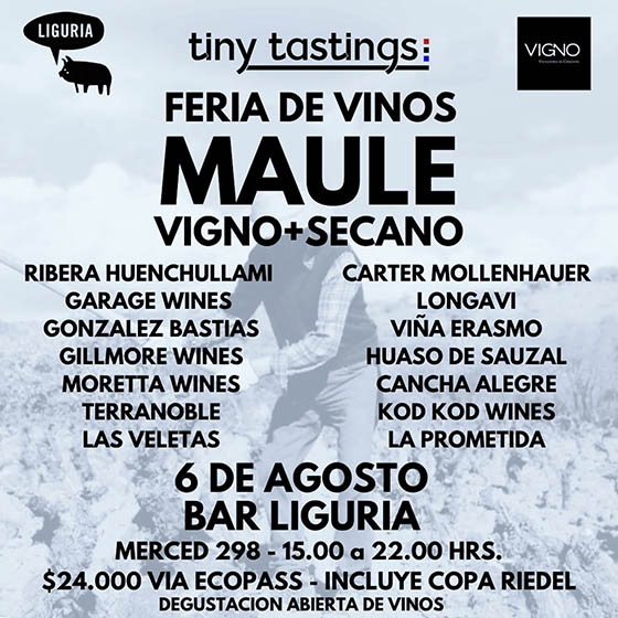 Feria de vinos -Tiny Tastings- Maule Vigno + Secano en Liguria Lastarria