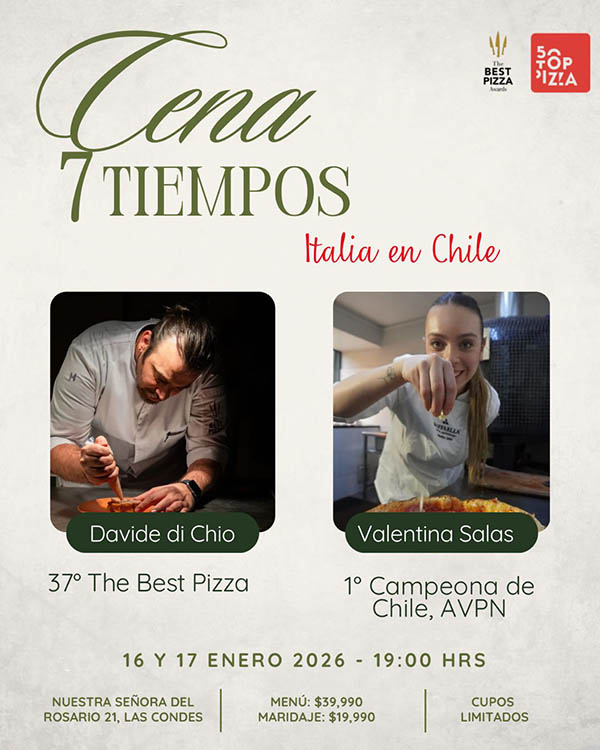 Cena 7 tiempos Italia en Chile en Raffaella Cucina